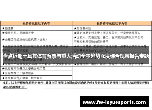 盘点近期土耳其体育赛事与重大活动全景趋势深度综合观察报告专题 盘点近期土耳其体育赛事与重大活动全景趋势深度综合观察报告专题